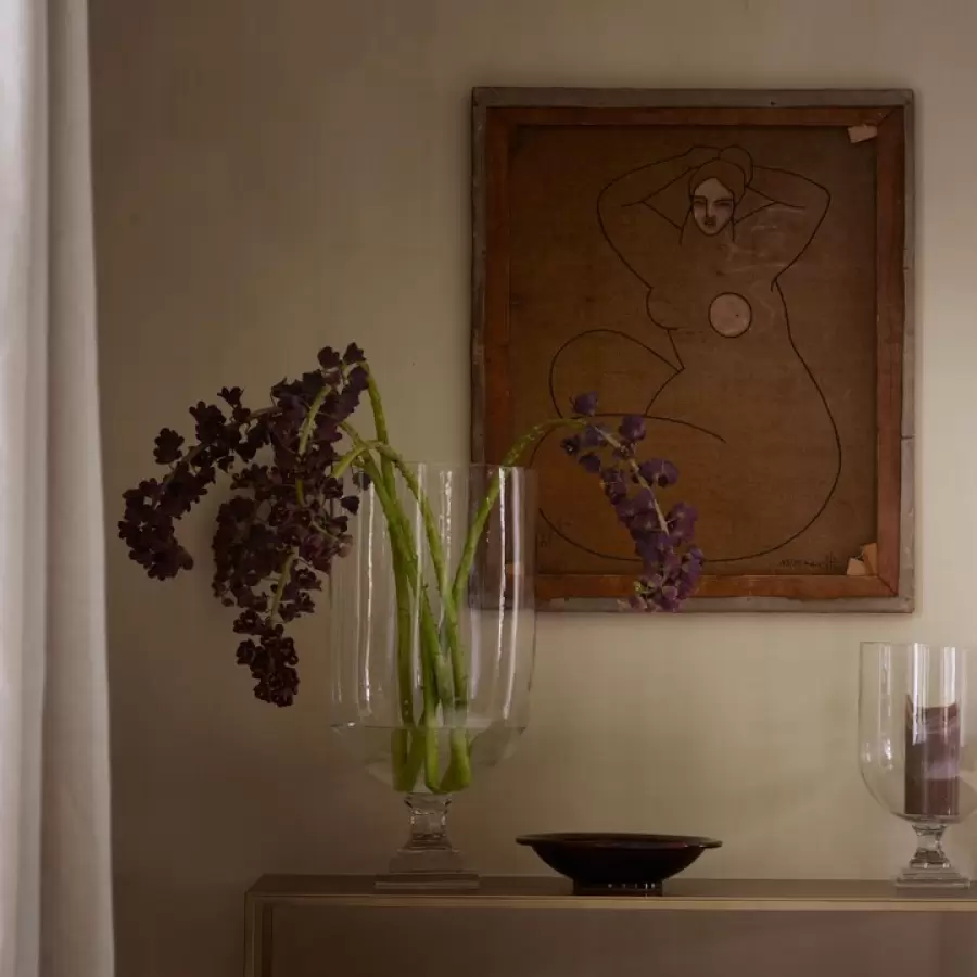 TineK Home -  Glasvase på kvadratisk fod, Klar Ø:25*50 - Hent selv TineK Home -  Glasvase på kvadratisk fod, Klar Ø:25*50 - Hent selv