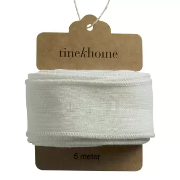 TineK Home - 5 m. Dekobånd, Cremefarvet Hør B: 4 cm. TineK Home - 5 m. Dekobånd, Cremefarvet Hør B: 4 cm.