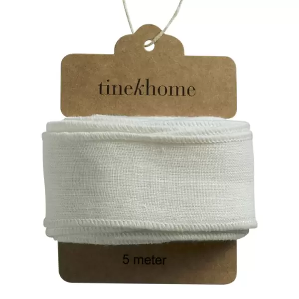 TineK Home - Hørbånd, 5 meter, bredde 4 cm, creme