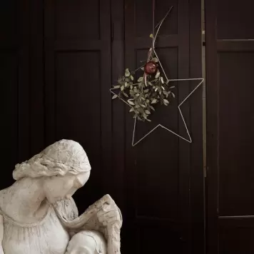 TineK Home - Glitter stjerne, Sølv Ø:30