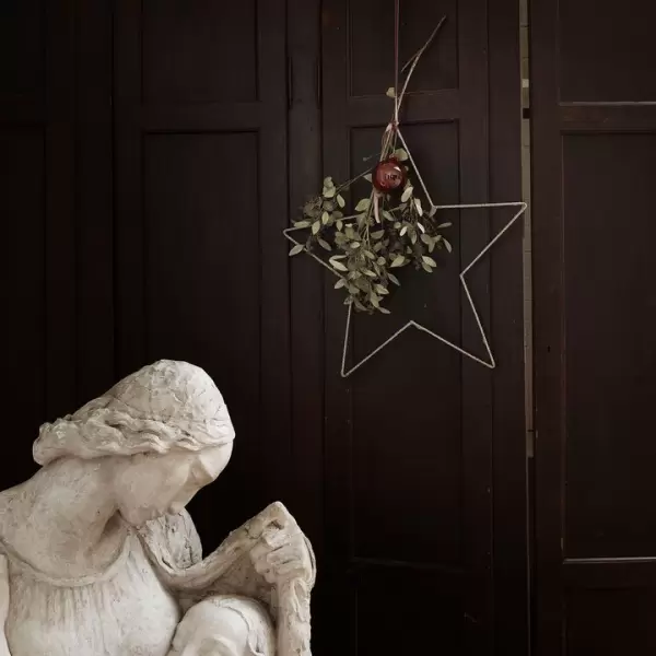 TineK Home - Glitter stjerne, Sølv Ø:30