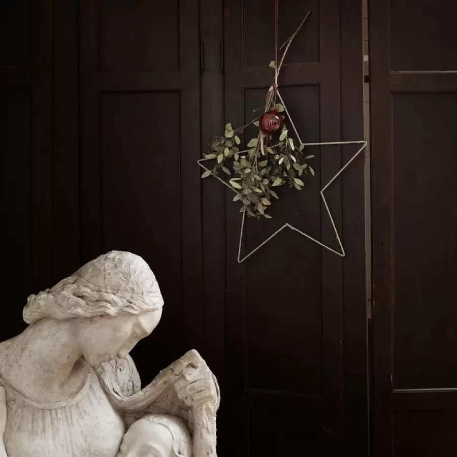 TineK Home - Glitter stjerne, Sølv Ø:30