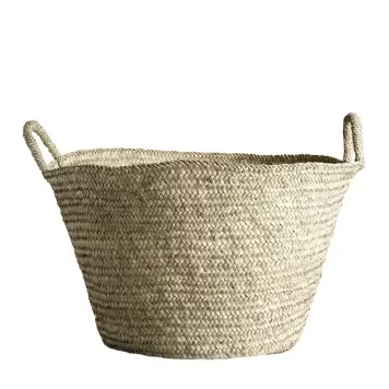 TineK Home - Kurv Palmeblade m/hanke, Natur Ø:55*H:35 TineK Home - Kurv Palmeblade m/hanke, Natur Ø:55*H:35