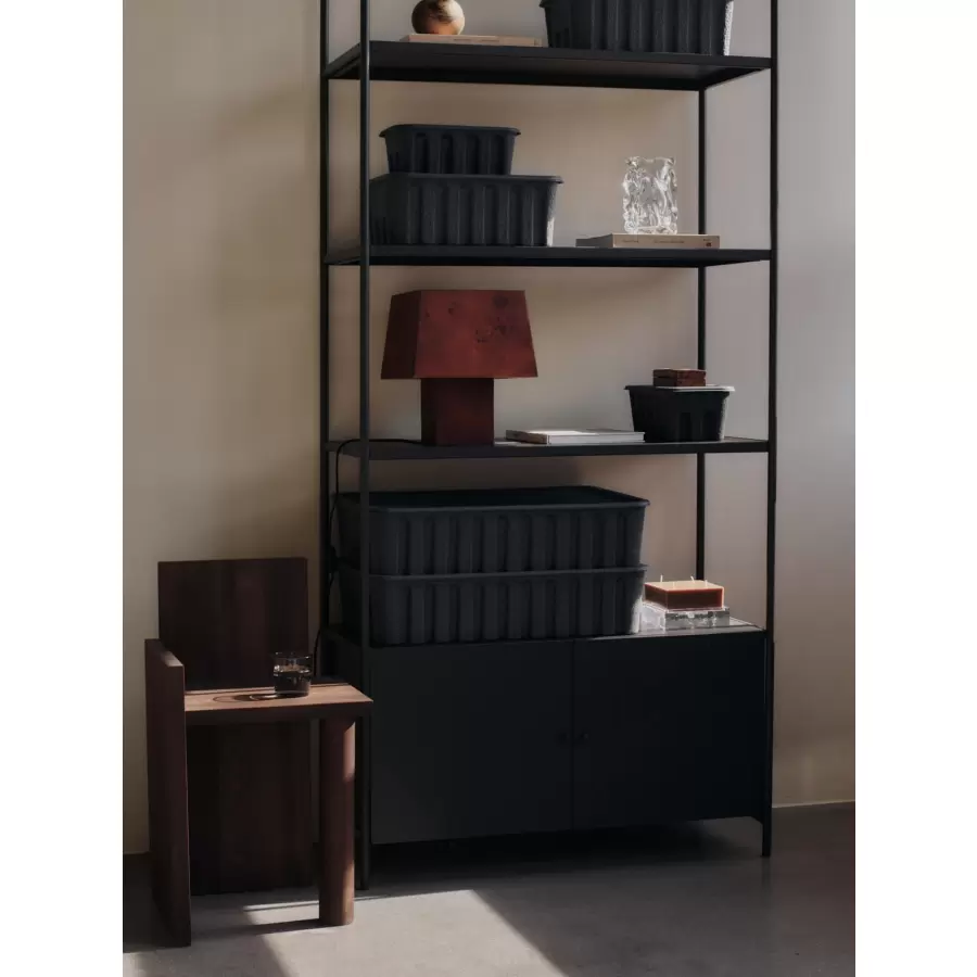 ferm LIVING - 2 stk. Paper Pulp Box Charcoal Extra Large