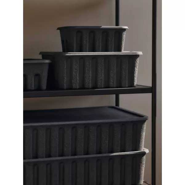 ferm LIVING - 2 stk. Paper Pulp Box, Large Charcoal 40*30, hent-selv vare