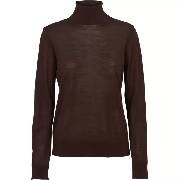 Basic Apparel - Vera Roll Neck, chokolade, 100% merino uld Basic Apparel - Vera Roll Neck, chokolade, 100% merino uld