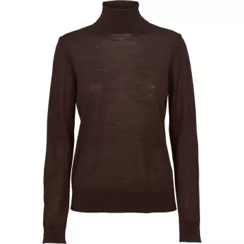 Basic Apparel - Vera Roll Neck, Chokolade, 100% Merinould Basic Apparel - Vera Roll Neck, Chokolade, 100% Merinould