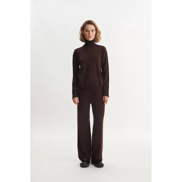 Basic Apparel - Vera Roll Neck, Chokolade, 100% Merinould