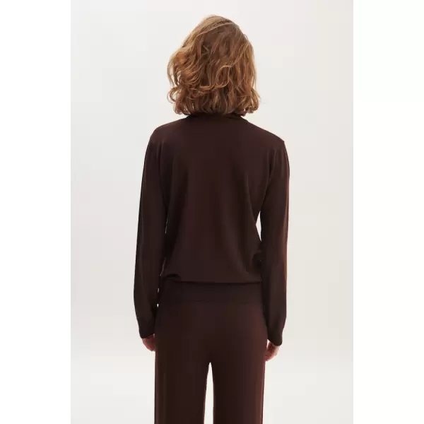Basic Apparel - Vera Roll Neck, Chokolade, 100% Merinould
