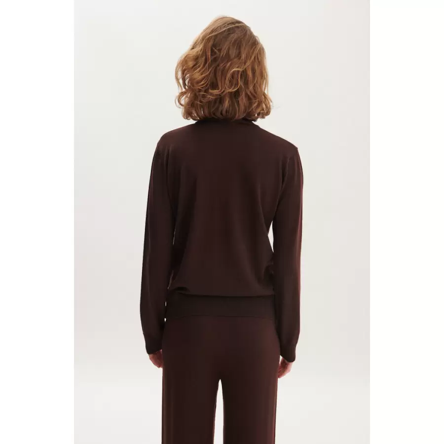 Basic Apparel - Vera Roll Neck, Chokolade, 100% Merinould