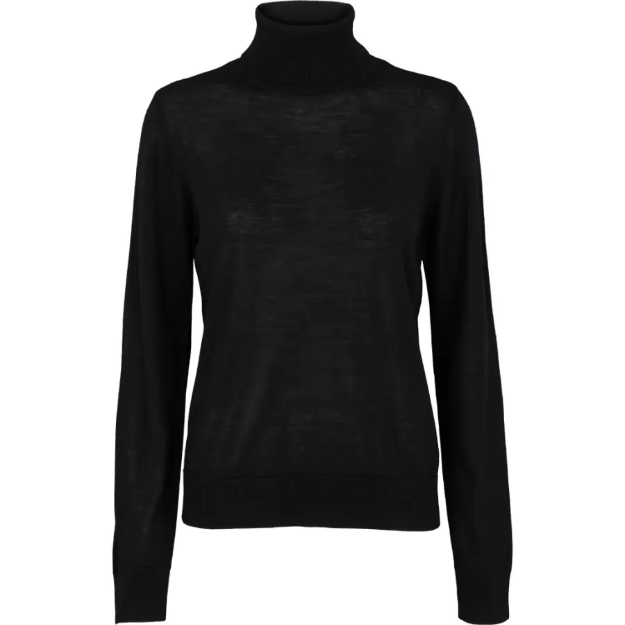 Basic Apparel - Vera Roll Neck, Sort, meriino uld