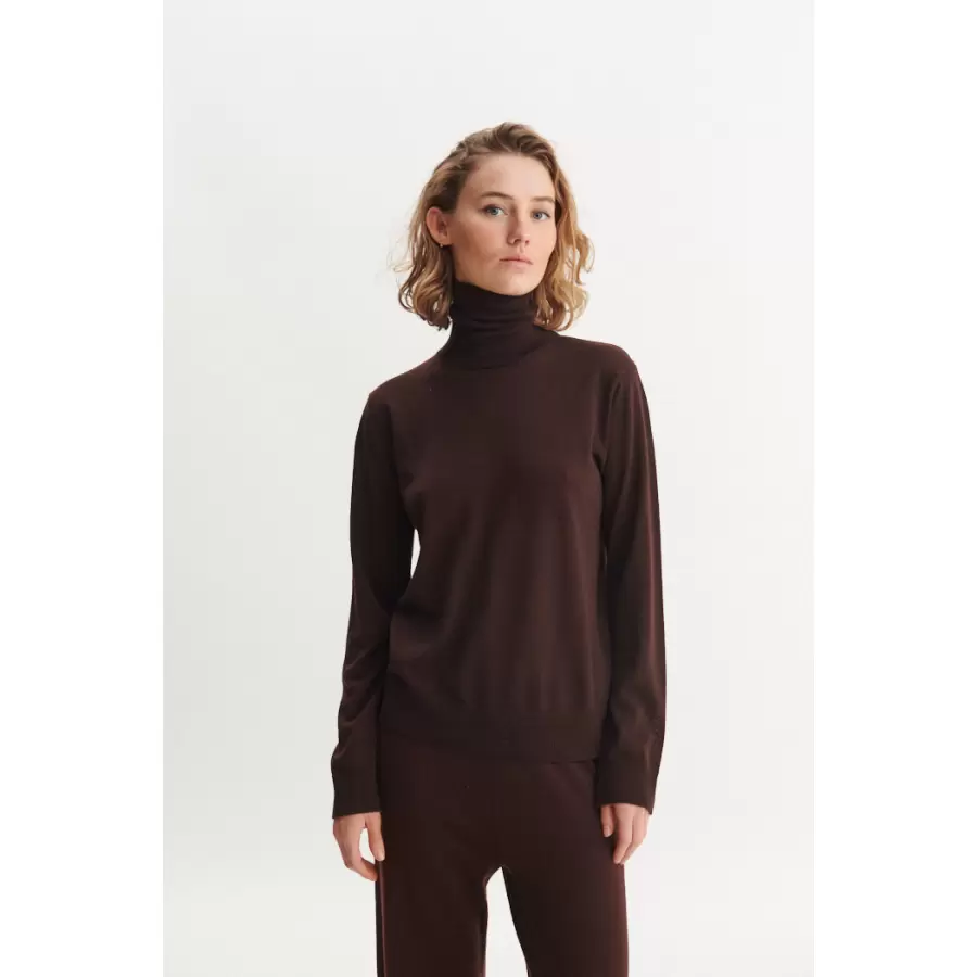 Basic Apparel - Vera Roll Neck, Sort, meriino uld