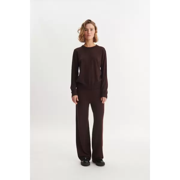 Basic Apparel - Vera Wide Pant 100% Merinould, Chokolade Basic Apparel - Vera Wide Pant 100% Merinould, Chokolade