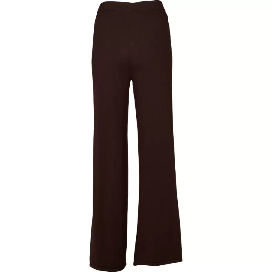 Basic Apparel - Vera wide Pant merino uld, chokolade