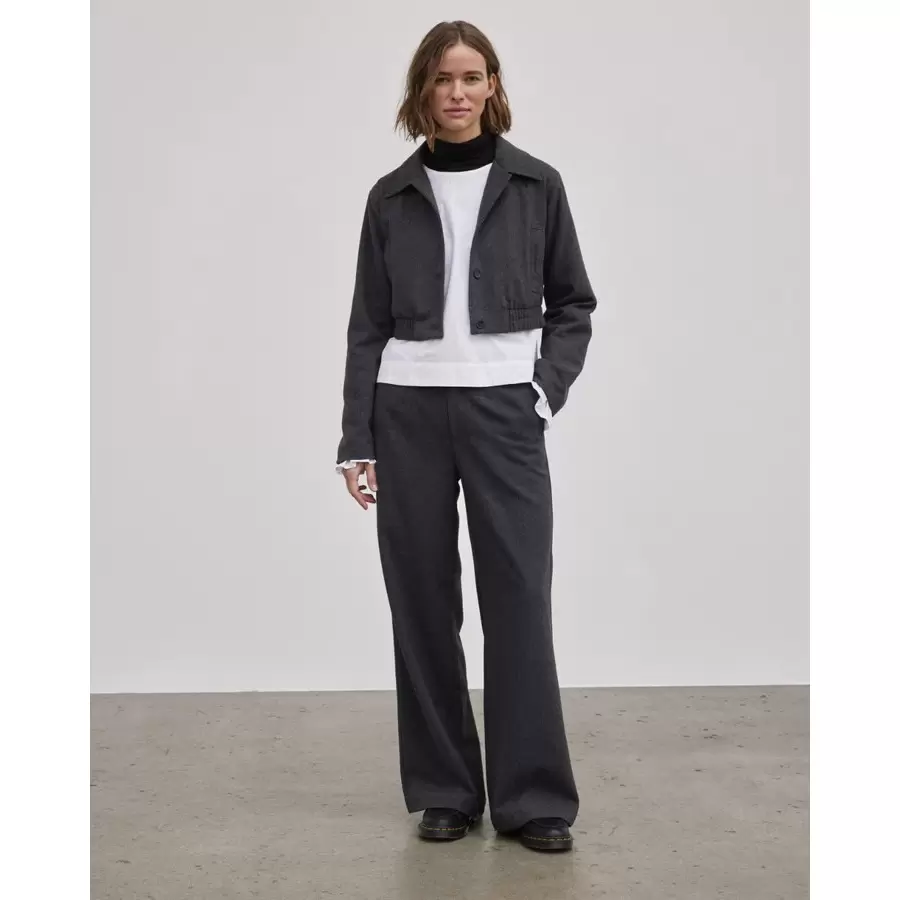 esmé studios - Balmi Wool pants, Gray Melange