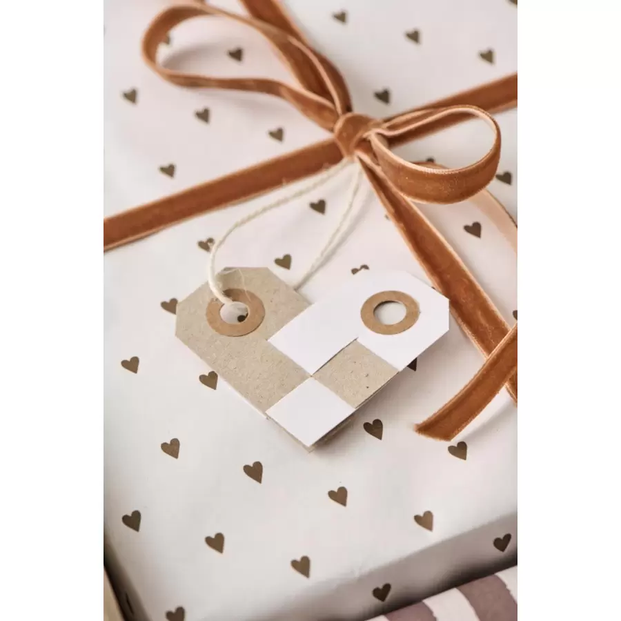 Ib Laursen - Gavepapir Brune Hjerter 5 m.