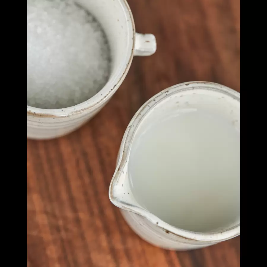 House Doctor - Pion Flødekande og Sukkerskål, Råhvid