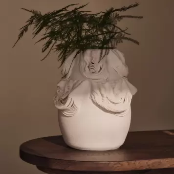Ferm Living - Vase Drisca, Off White Ø:22*H:23