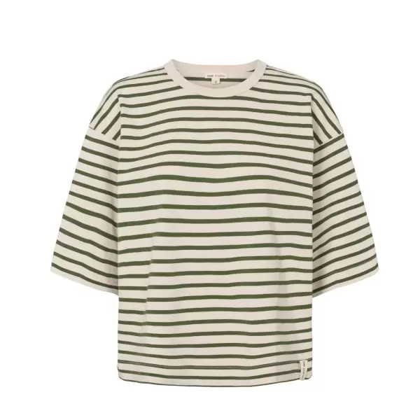 esmé studios - Tine Boxy Green Stripe T-shirt GOTS