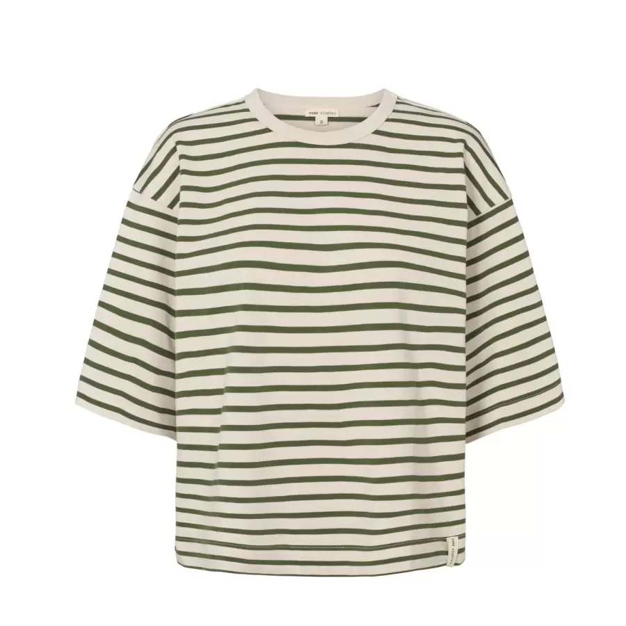 esmé studios - Tine Boxy Green Stripe T-shirt GOTS