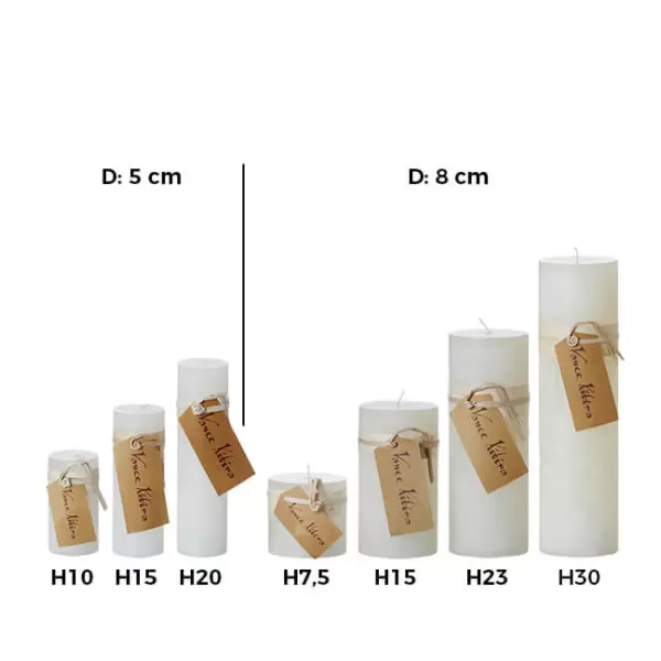 Lübech Living - Timber® bloklys, Light Grey Ø:8*30