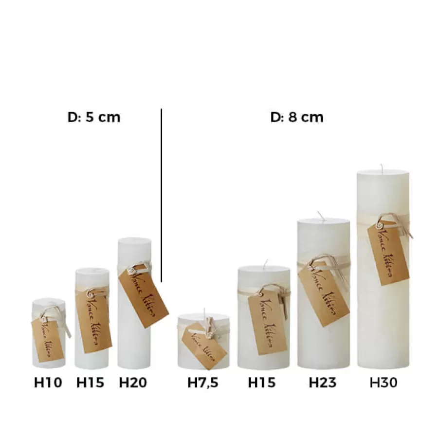 Lübech Living - Timber® bloklys, Light GreyLight Grey diameter 8*30 cm.