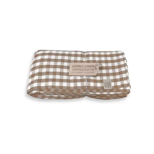 Lovely Linen - Hørdug Misty Square, Almond/Off White145*300