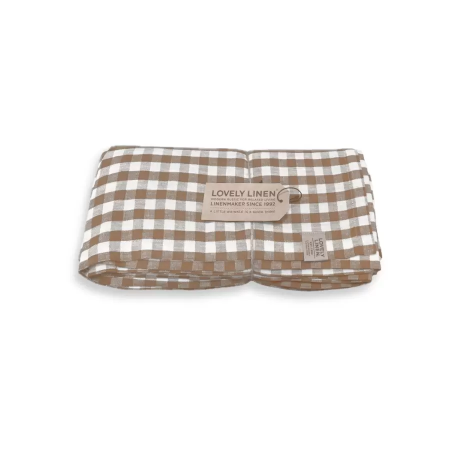 Lovely Linen - Hørdug 145*380 cm. ternet