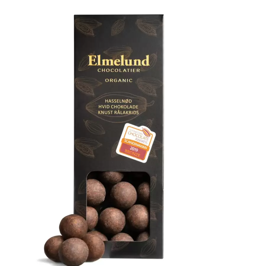 Elmelund - Øko Dragerede Hasselnødder og Rålakrids
