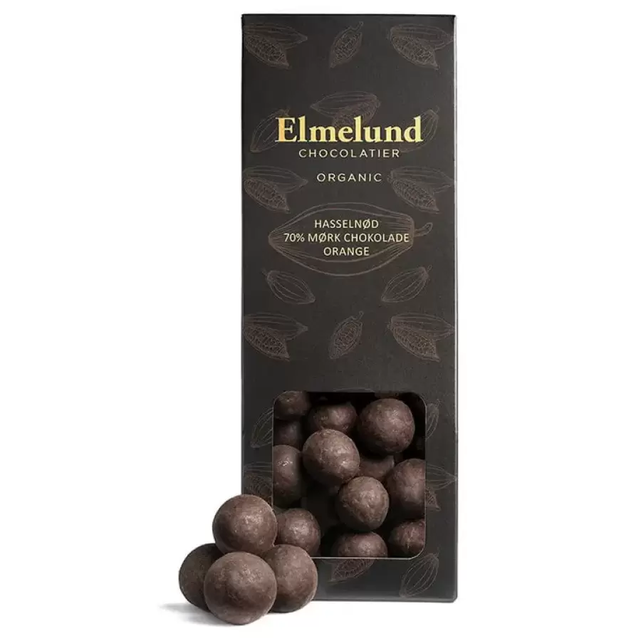 Elmelund - Øko Dragerede Hasselnødder, Mørk orange
