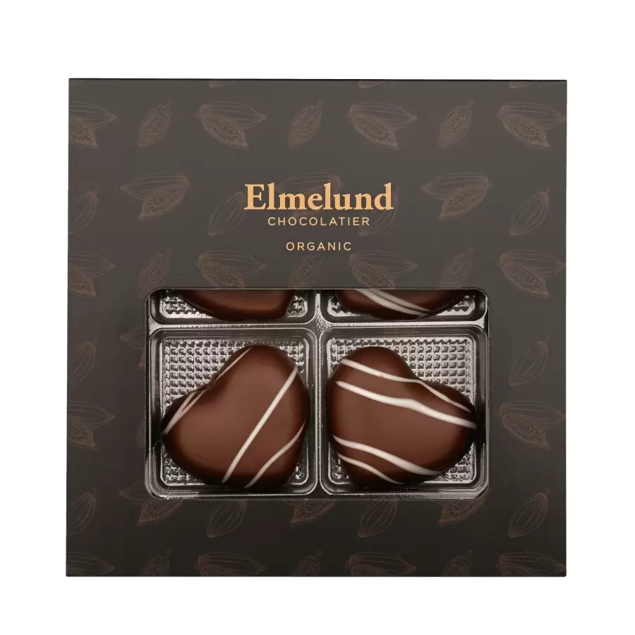 Elmelund - Øko Gaveæske 4 Marcipanhjerter