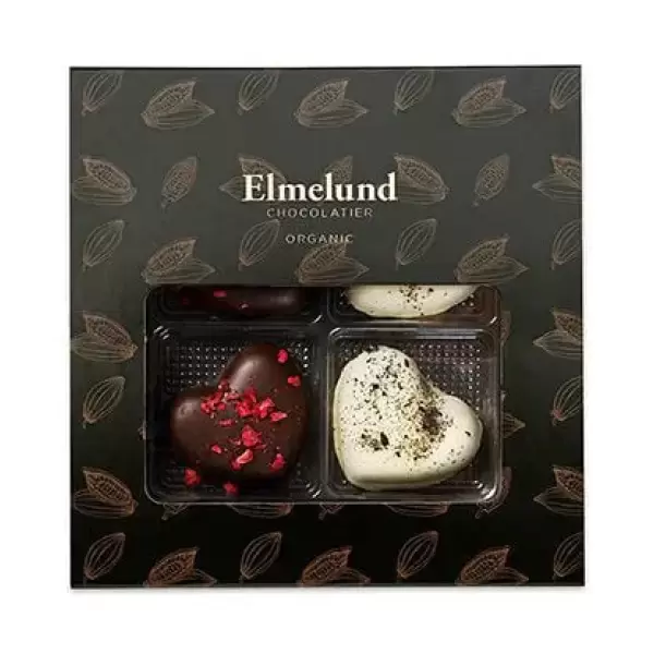 Elmelund - Øko Gaveæske Marcipanhjerter