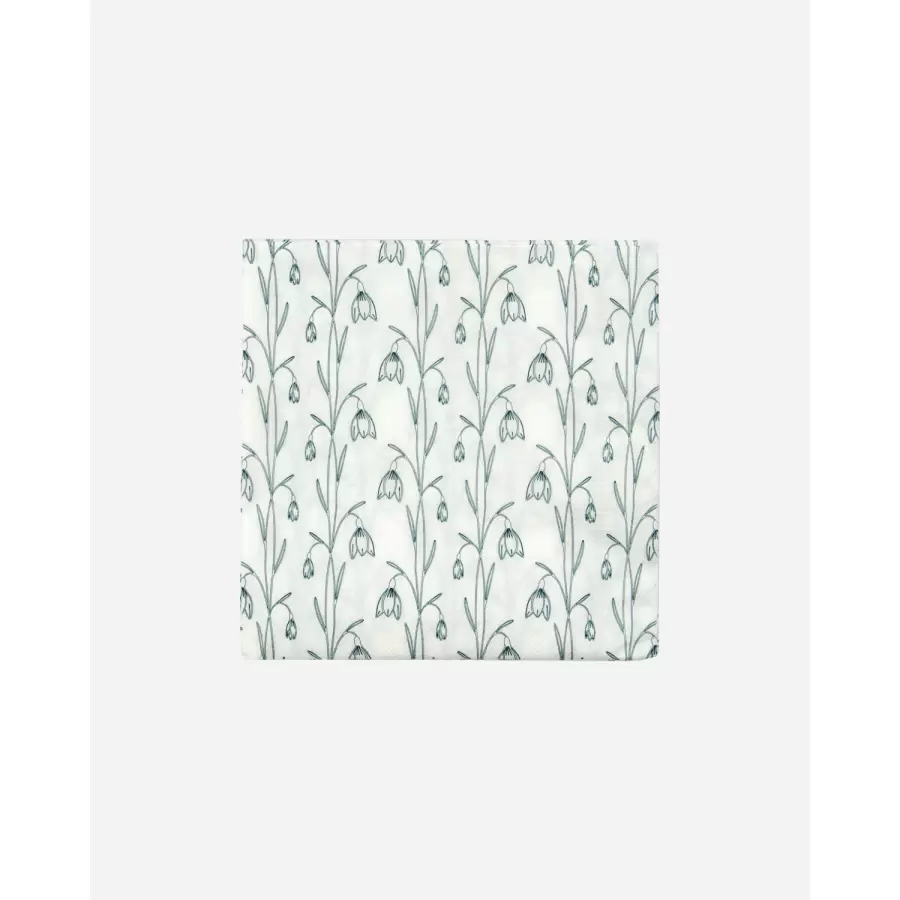 House Doctor - Servietter, snow drop, hvid/grøn