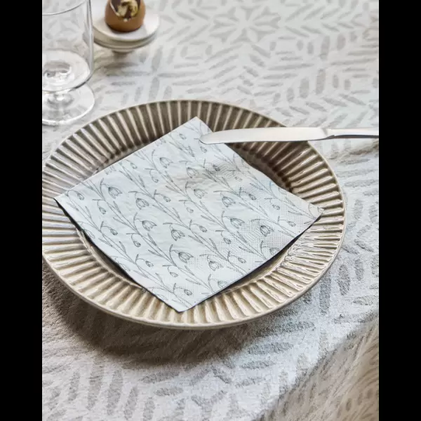 House Doctor - Servietter, snow drop, hvid/grøn