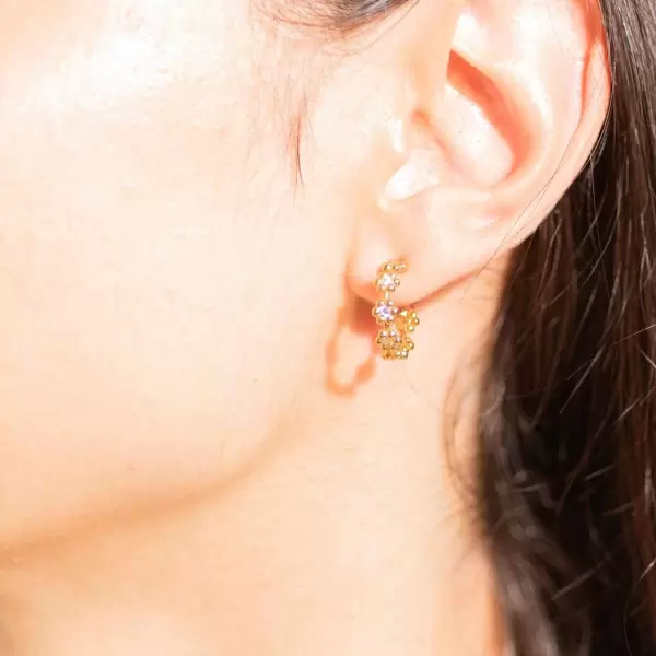 House of Vincent - Øreringe Bloom Hoops, Forgyldt