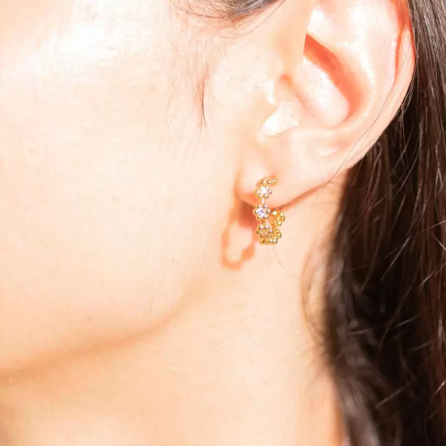 House of Vincent - Øreringe Bloom Hoops, Forgyldt