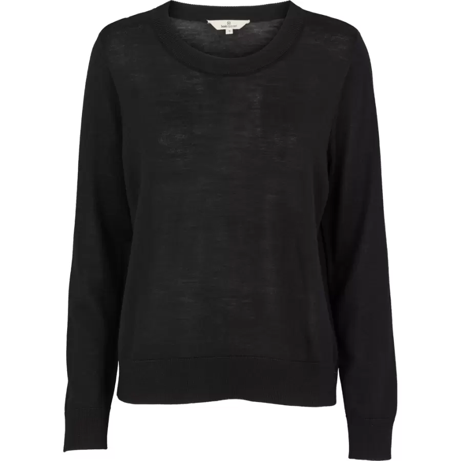 Basic Apparel - Vera Sweater 100% Merinould, Sort
