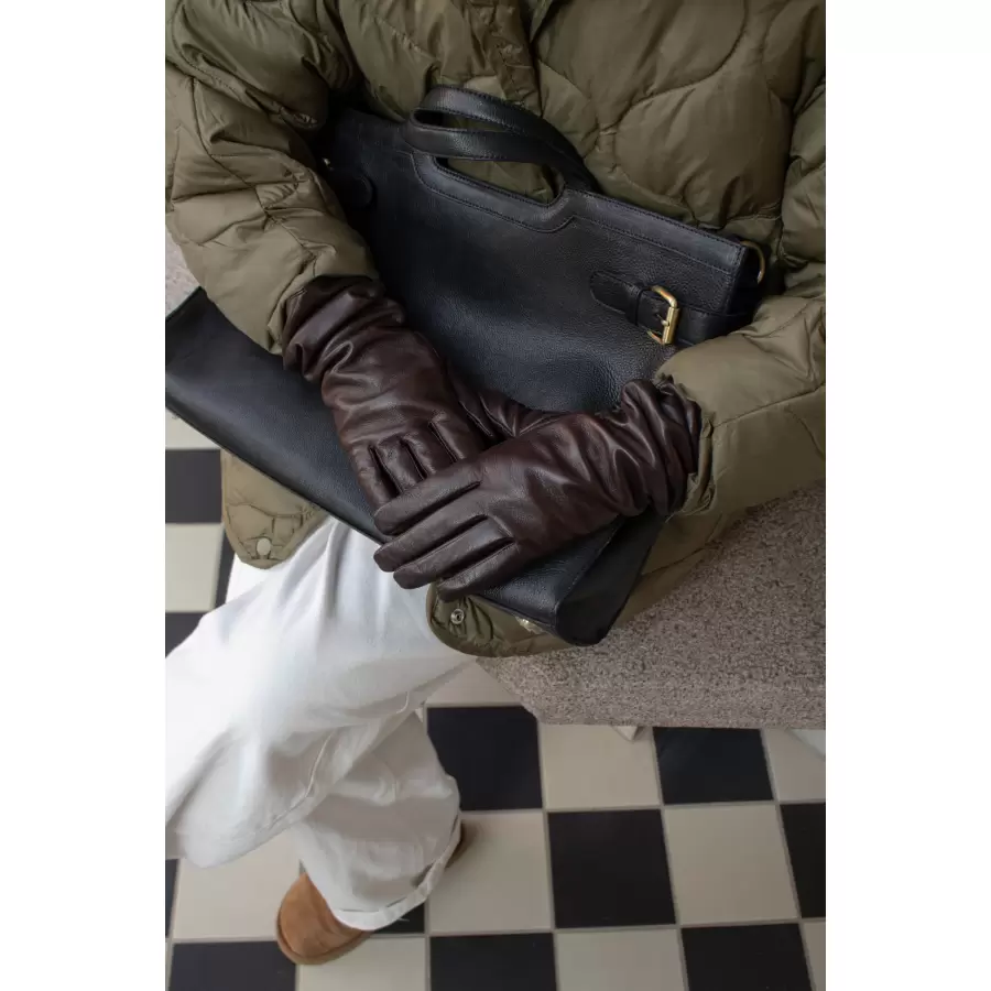 REDESIGNED - Handsker Anvi Wool, Mørkebrun