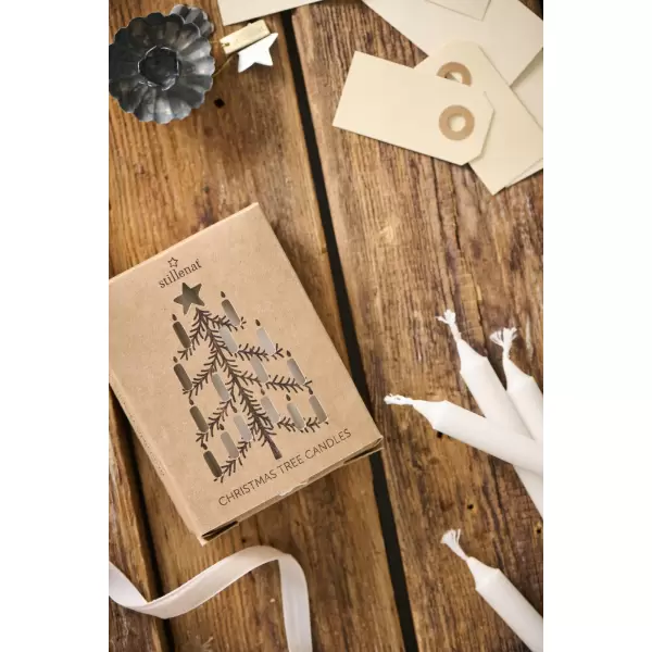 Ib Laursen - Æske m/12 kertelys  stearin juleæske