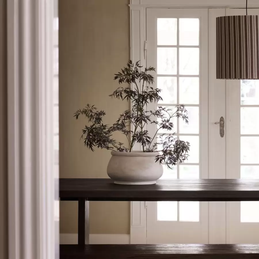 TineK Home - Krukkesæt, ler, 2 stk, m/silicone, washed white, hent-selv vare