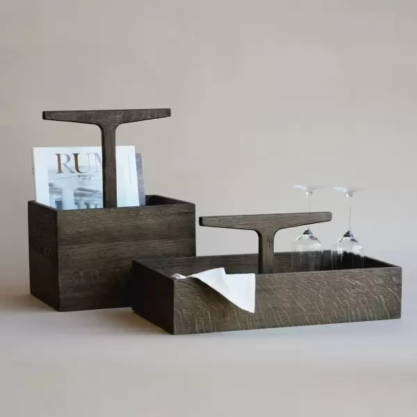 Ro Collection - Toolbox Low, Dark Stained Oak