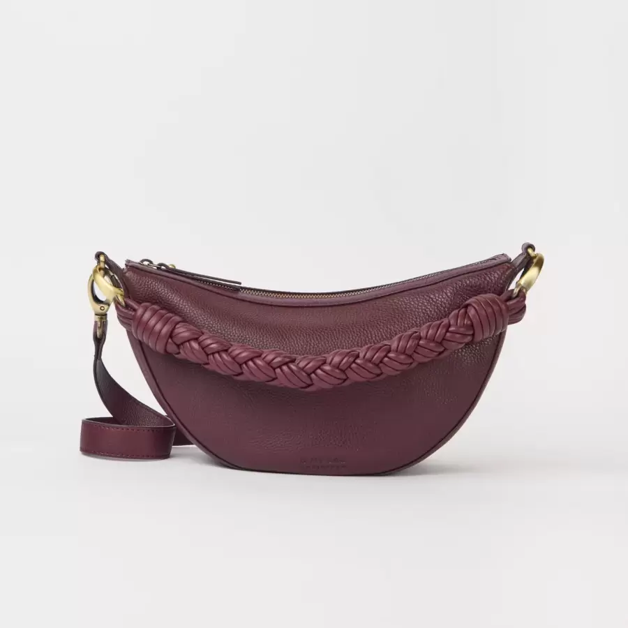 O My Bag - Crossbody Leo Soft Grain Leather, Dark Cherry