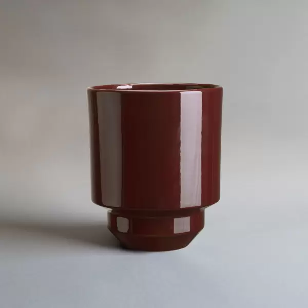 Bergs Potter - Hoff GLASERET POTTE (kun potte) Deep Burgundy, Ø 14 cm Bergs Potter - Hoff GLASERET POTTE (kun potte) Deep Burgundy, Ø 14 cm