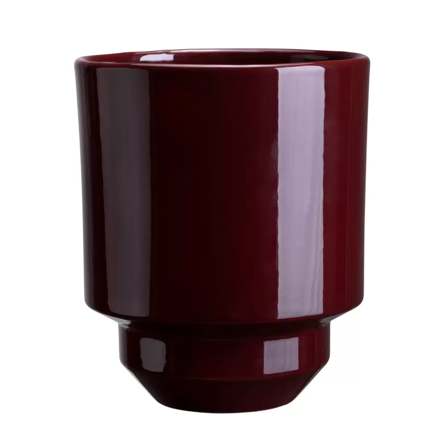 Bergs Potter - Hoff GLASERET POTTE (kun potte) Deep Burgundy, Ø 14 cm
