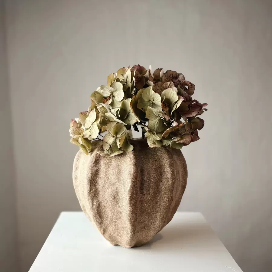 Leela Mette - Vase Dråbe brun, håndlavet