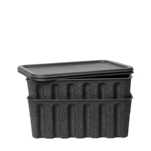 ferm LIVING - 2 stk. Paper Pulp Box, Charcoal Large