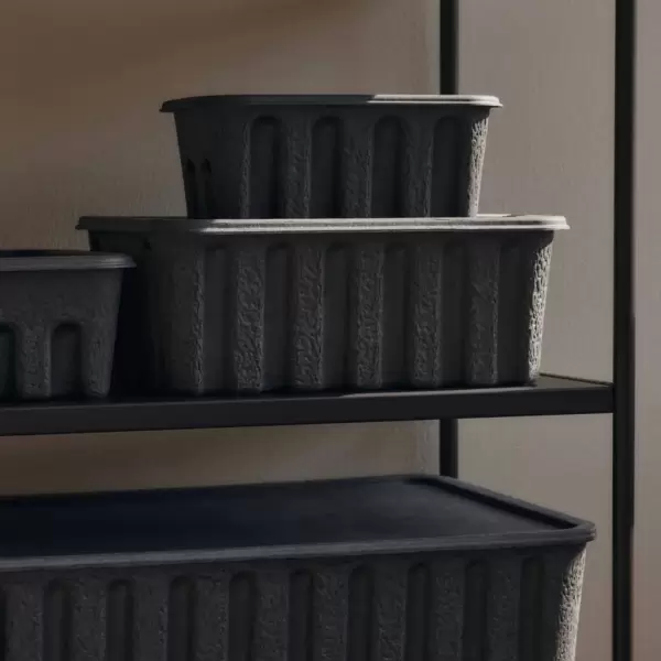 ferm LIVING - 2 stk. Paper Pulp Box, Charcoal Large
