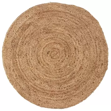 Ib Laursen - Gulvtæppe rund natur jute Ø 90 cm. Ib Laursen - Gulvtæppe rund natur jute Ø 90 cm.