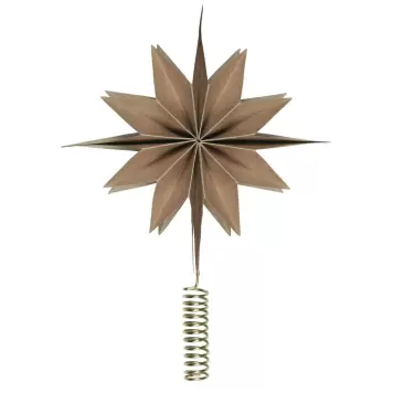 Ib Laursen - Topstjerne Stella Natur m/messingfarvet holder Ø:25*5 Ib Laursen - Topstjerne Stella Natur m/messingfarvet holder Ø:25*5