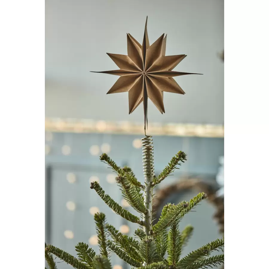 Ib Laursen - Topstjerne natur m/messingfarvet holder Stella D: 5 Ø: 25